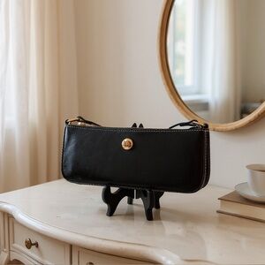 Jessica Moore Baguette Crossbody Bag in a beautiful Black with cream accent